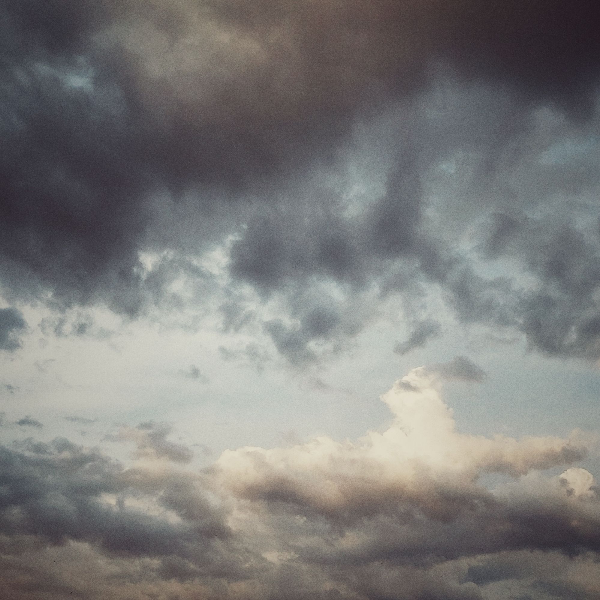 Evening clouds of different density and colour. Nothing else.